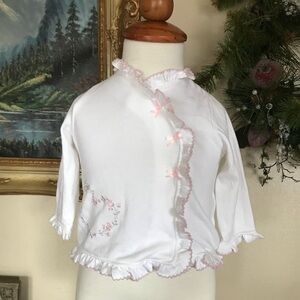 Little Me Ruffle Bow Heart Cardigan
